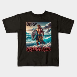 SURFING SAFARI GREENLAND Funny VIKING Curl Shooters Kids T-Shirt